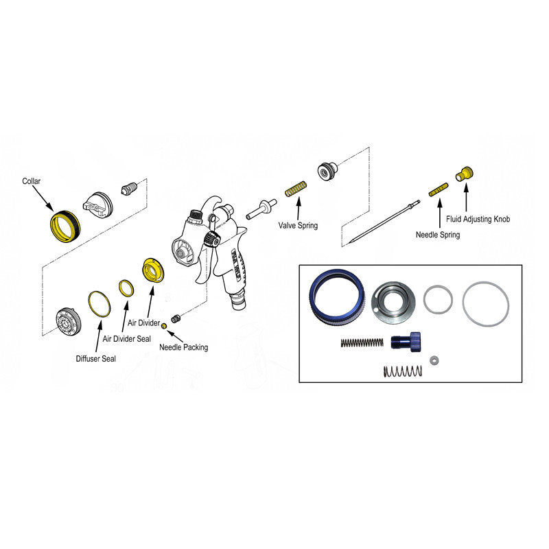 5262 Rebuild Kit for Fuji T70/T75 Spray Guns – HVLP-US